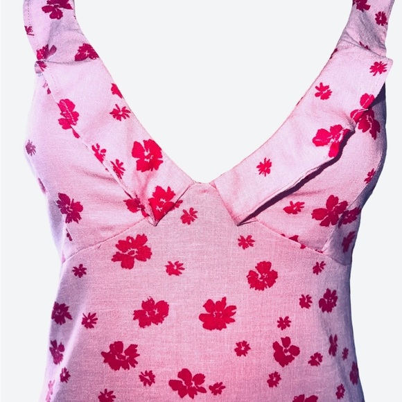 Zara NWT xs pink floral mini dress - Picture 2 of 7